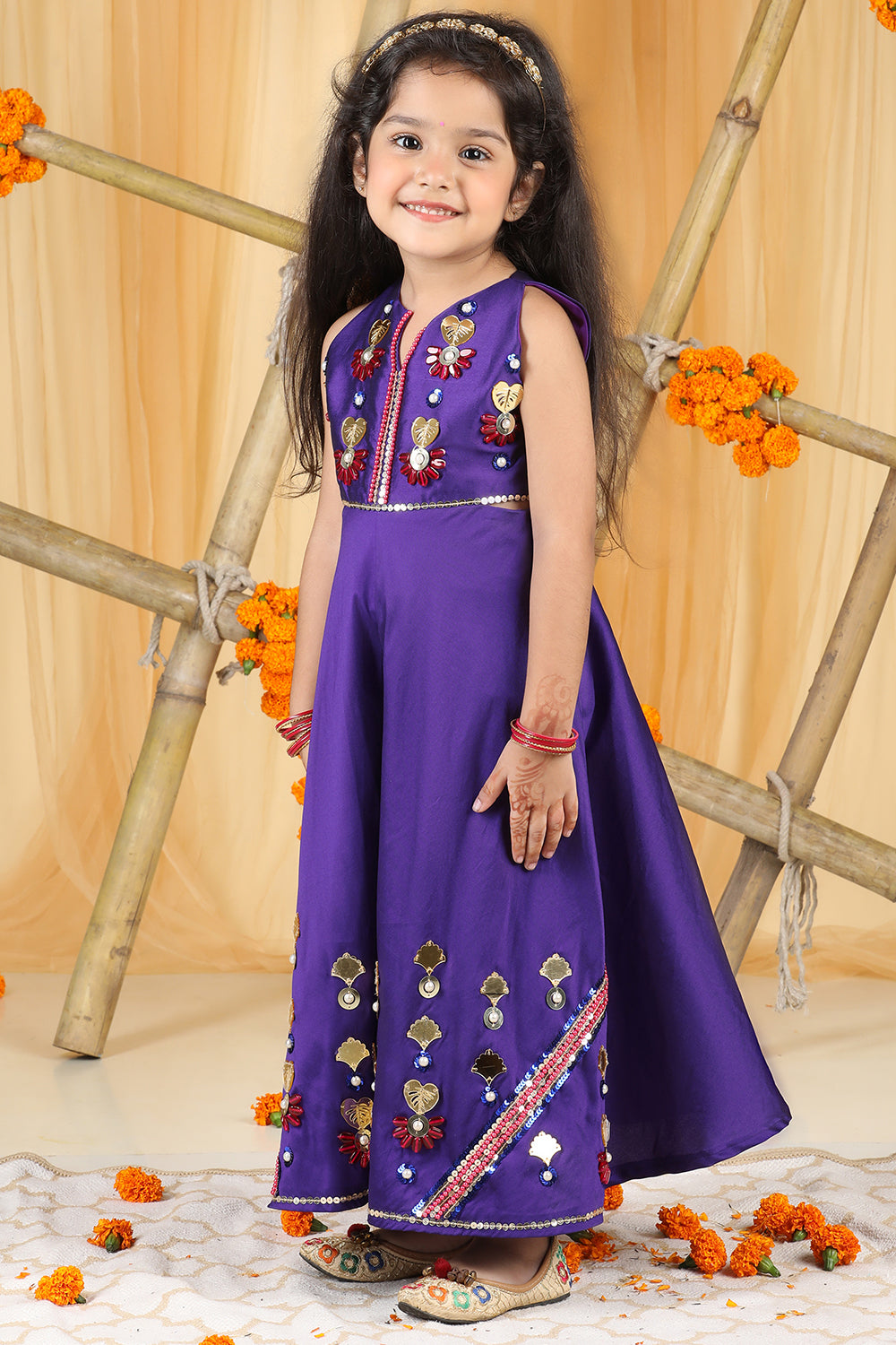 Purple Jumpsuit With Acrylic