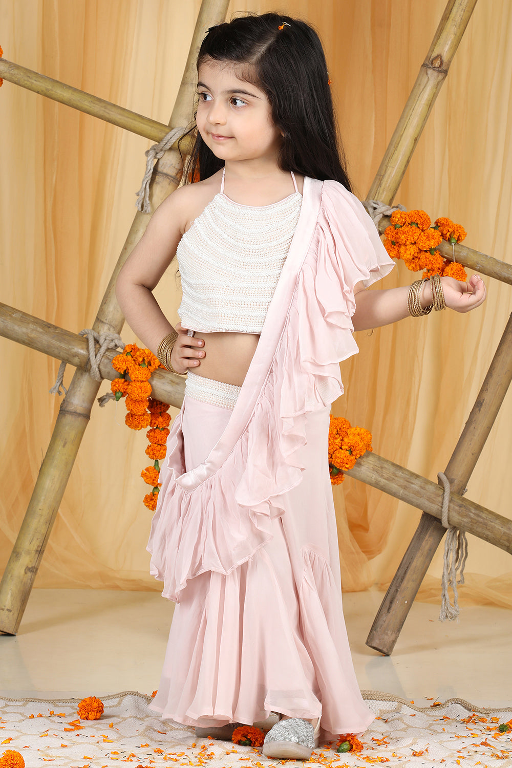 Pink Pearl Work On Blouse