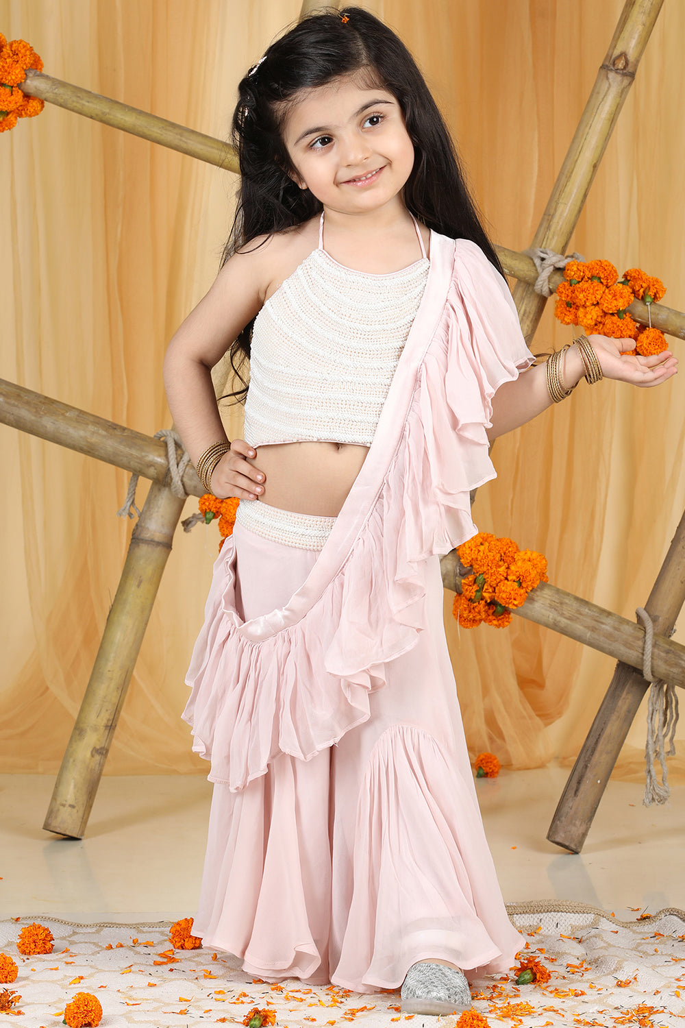 Pink Pearl Work On Blouse