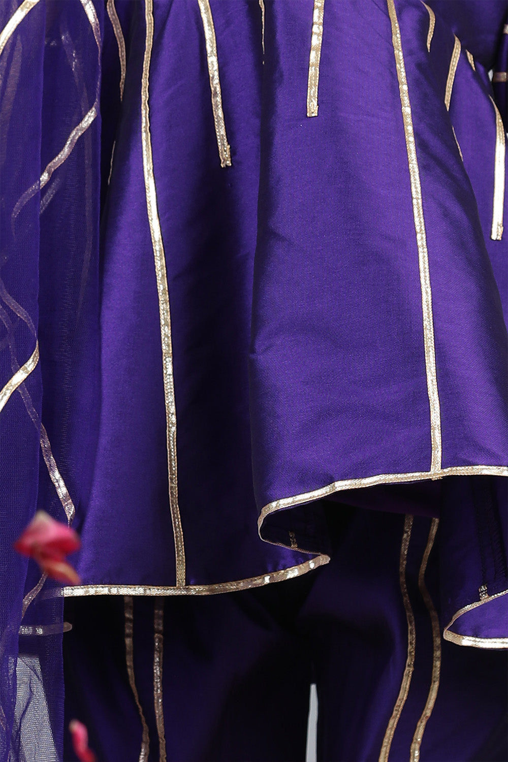 Purple Peplum Top With Tulip Pants
