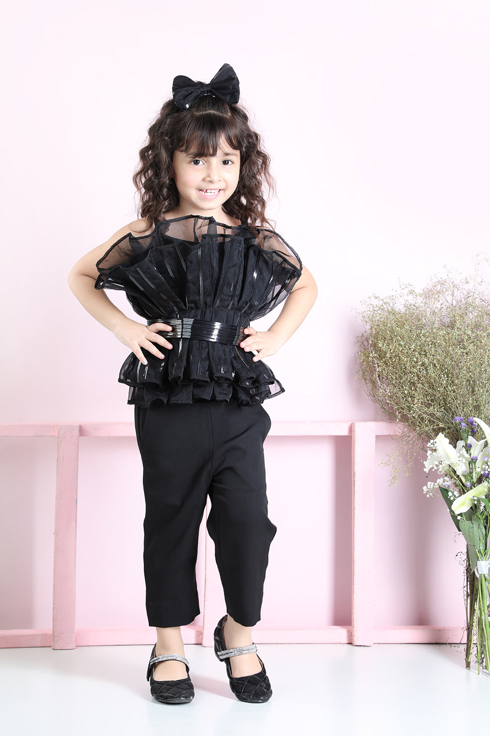 Black Coord Set With Belt