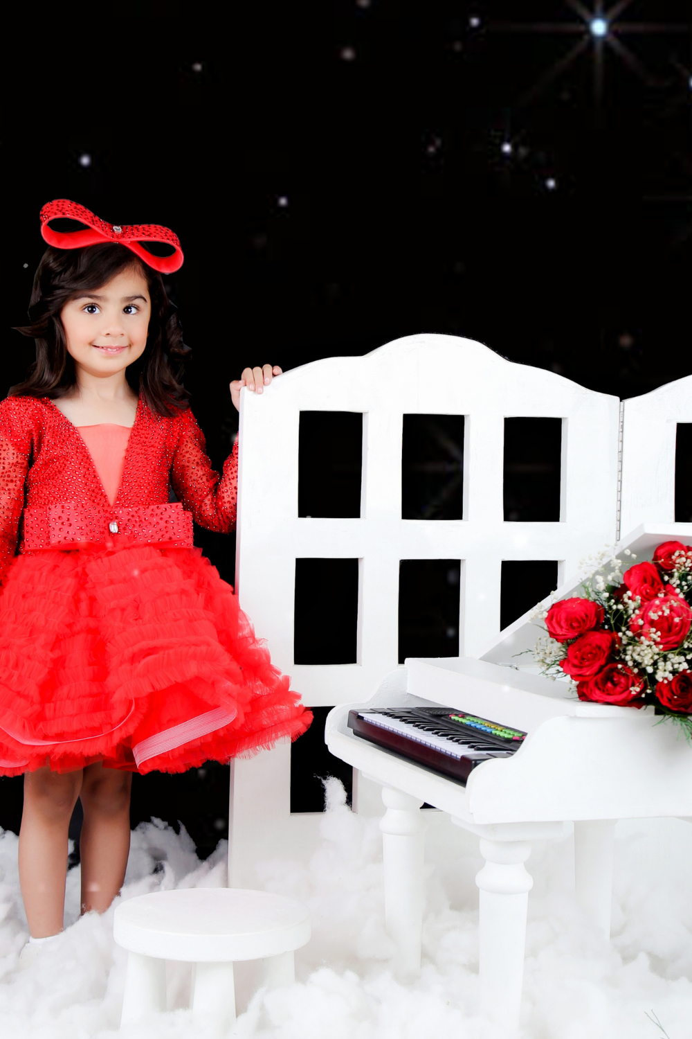 Swarovski Handwork Dress With Detachable Tail