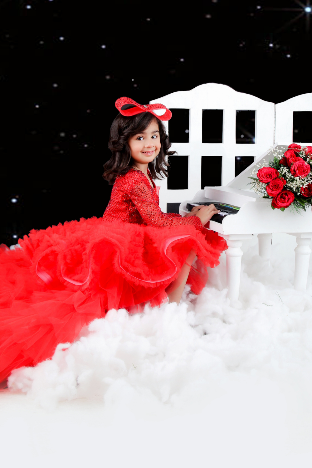 Swarovski Handwork Dress With Detachable Tail