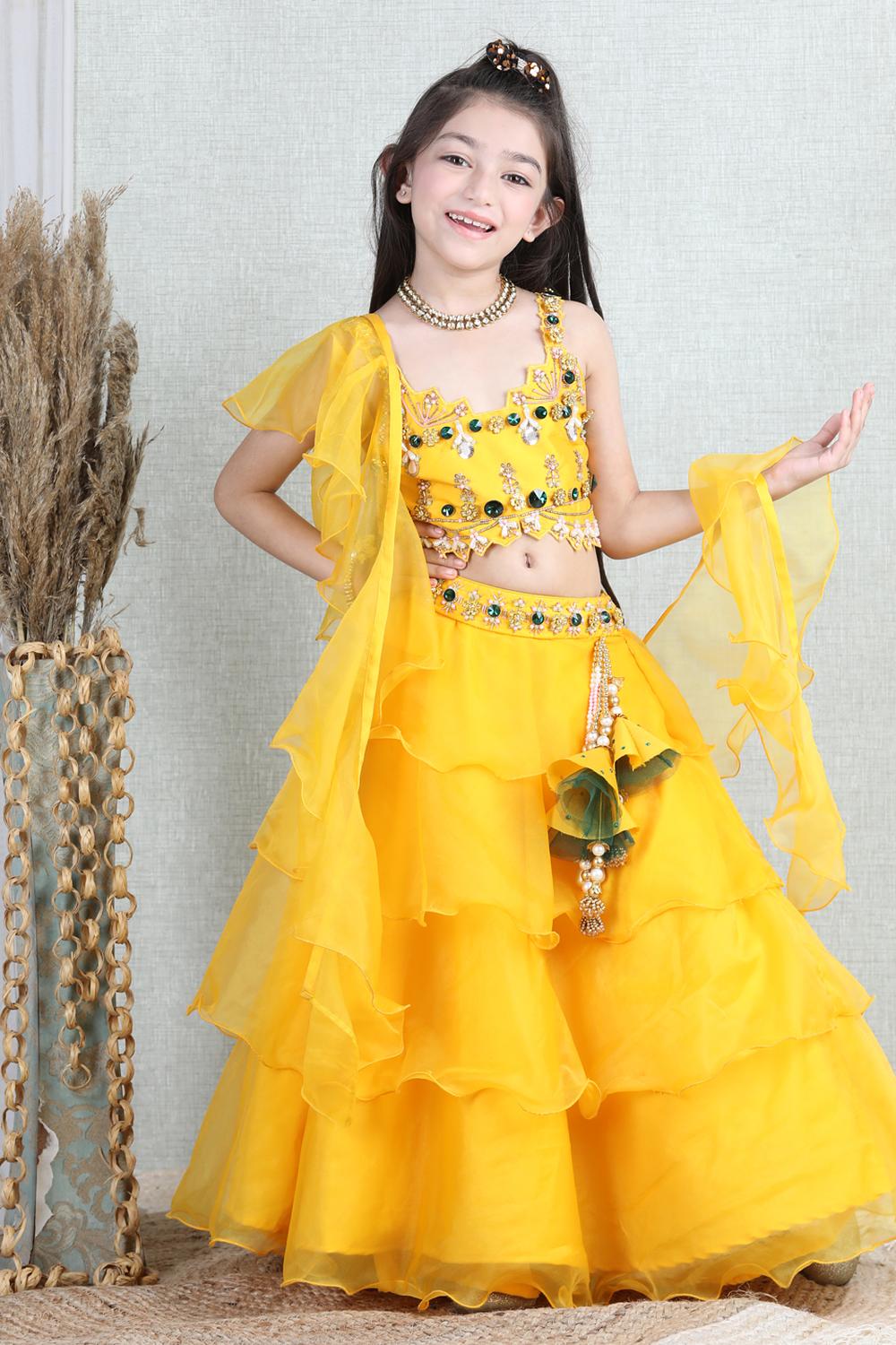 Orgenza Lehnga With Silk Blend Lineing,Prgenza Chunni With Ruffles,Choli With Hand Embroidry.