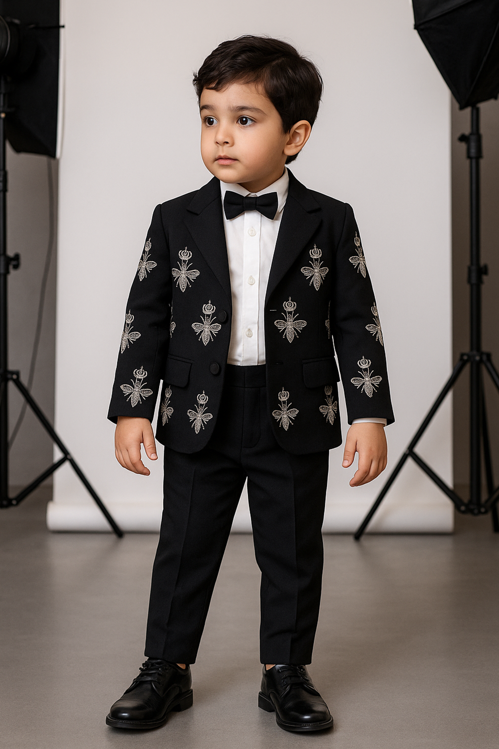 Coat With Hand Embroidery , Shirt , Pant N Bow Included