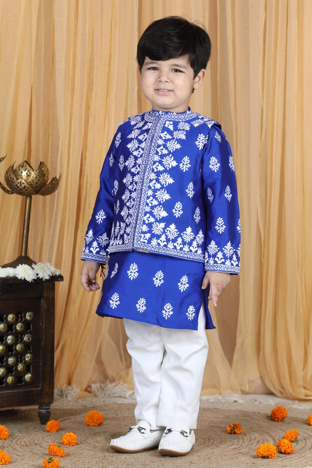 Kurta Pajama And Sleeveless Jacket