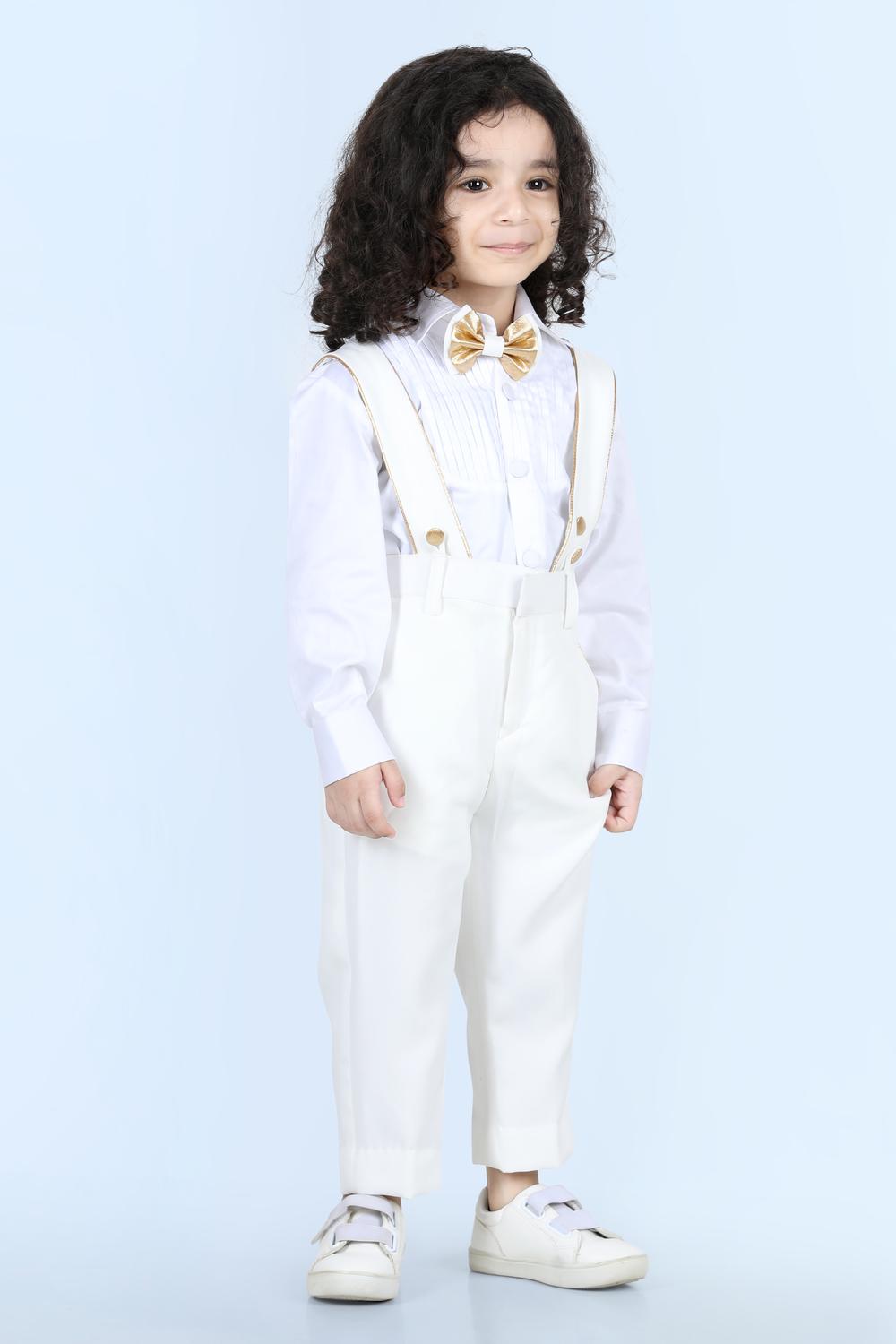 Suspender Pant,Shirt & Bow Set
