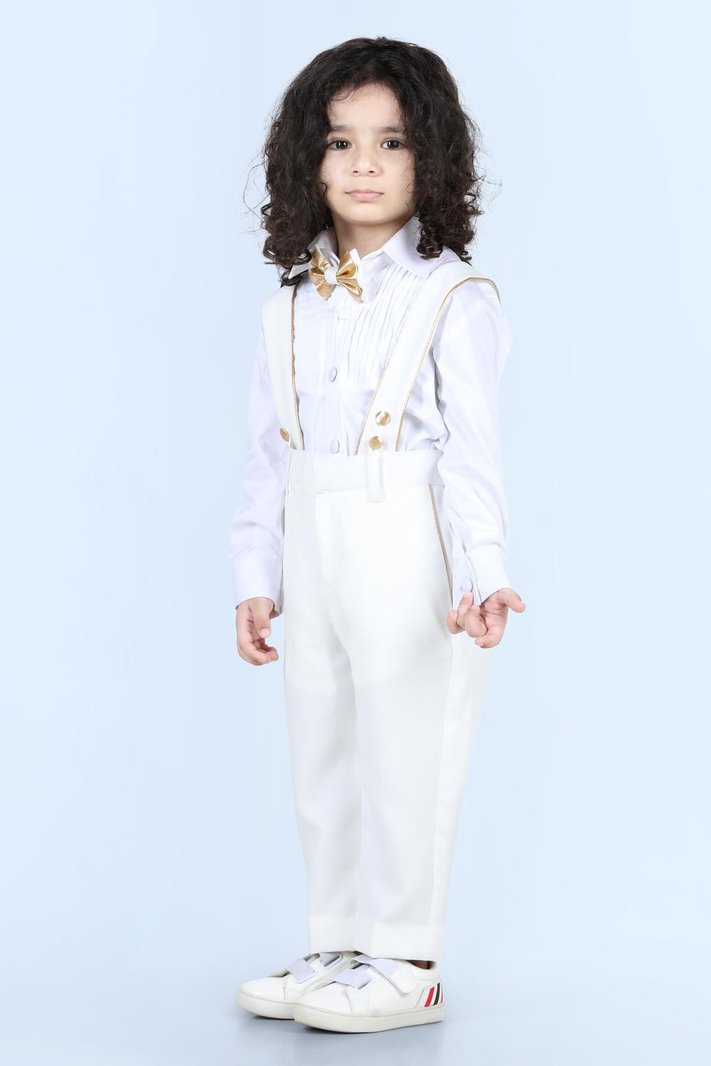 Suspender Pant,Shirt & Bow Set