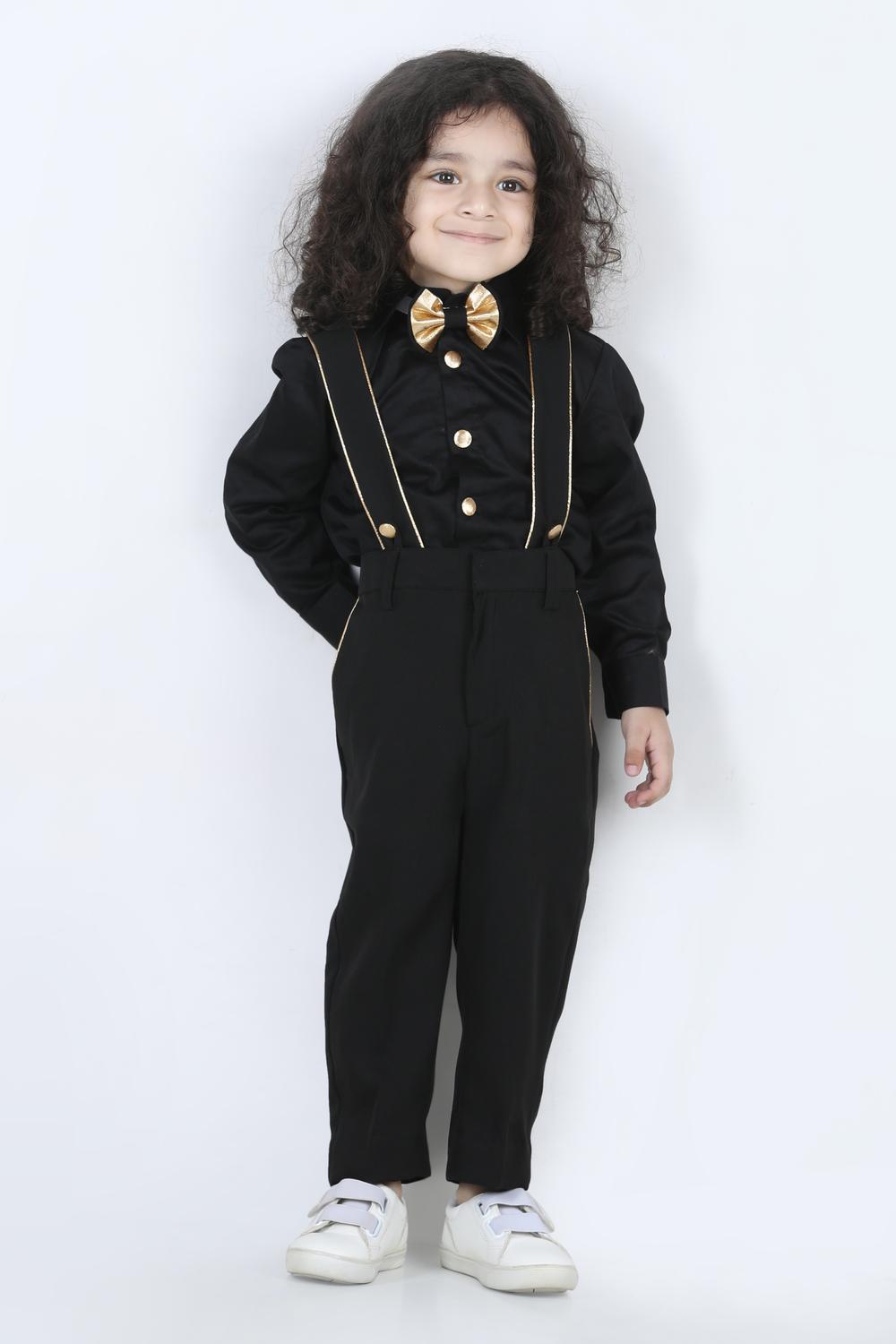 Suspender Pant,Shirt & Bow Set