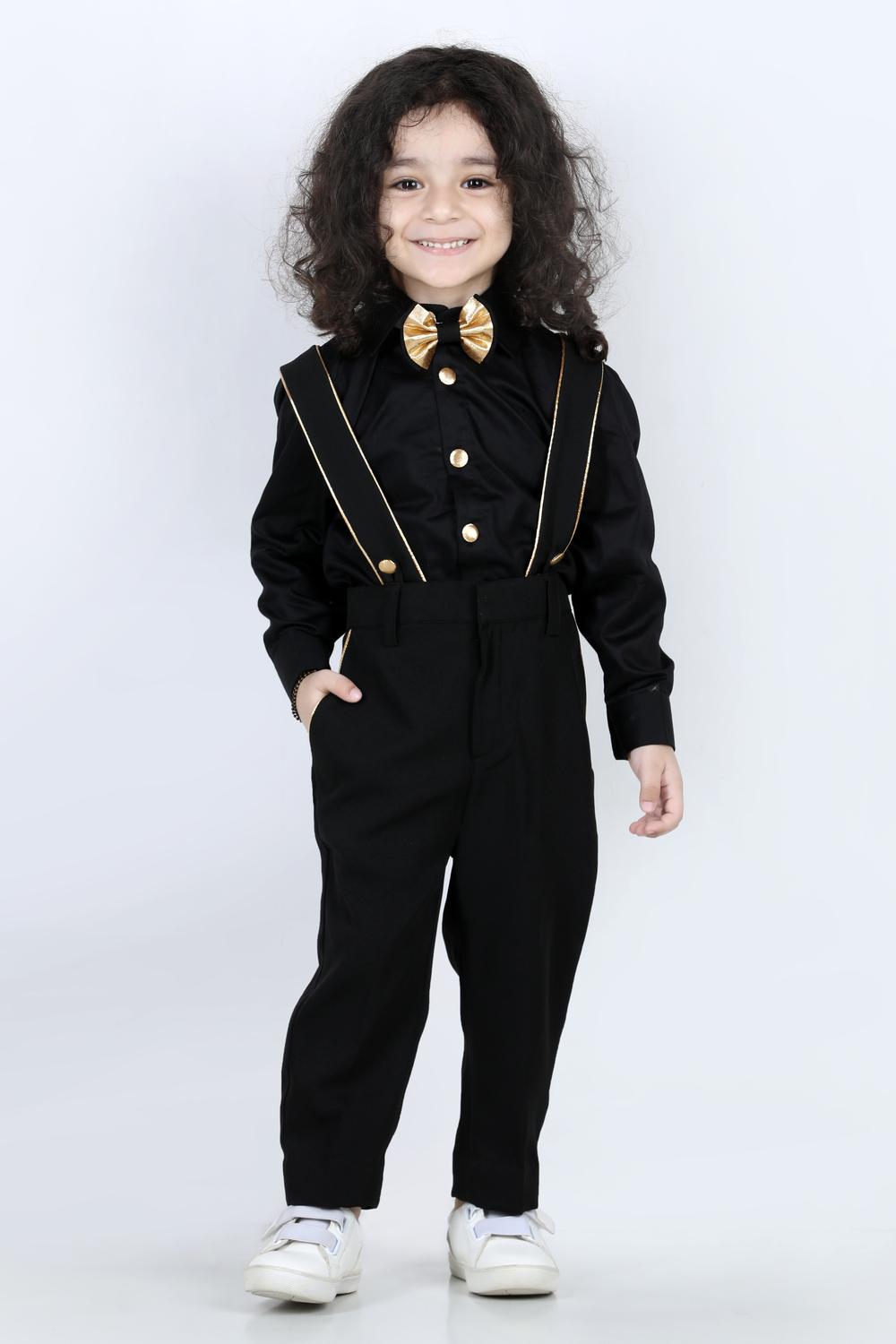 Suspender Pant,Shirt & Bow Set