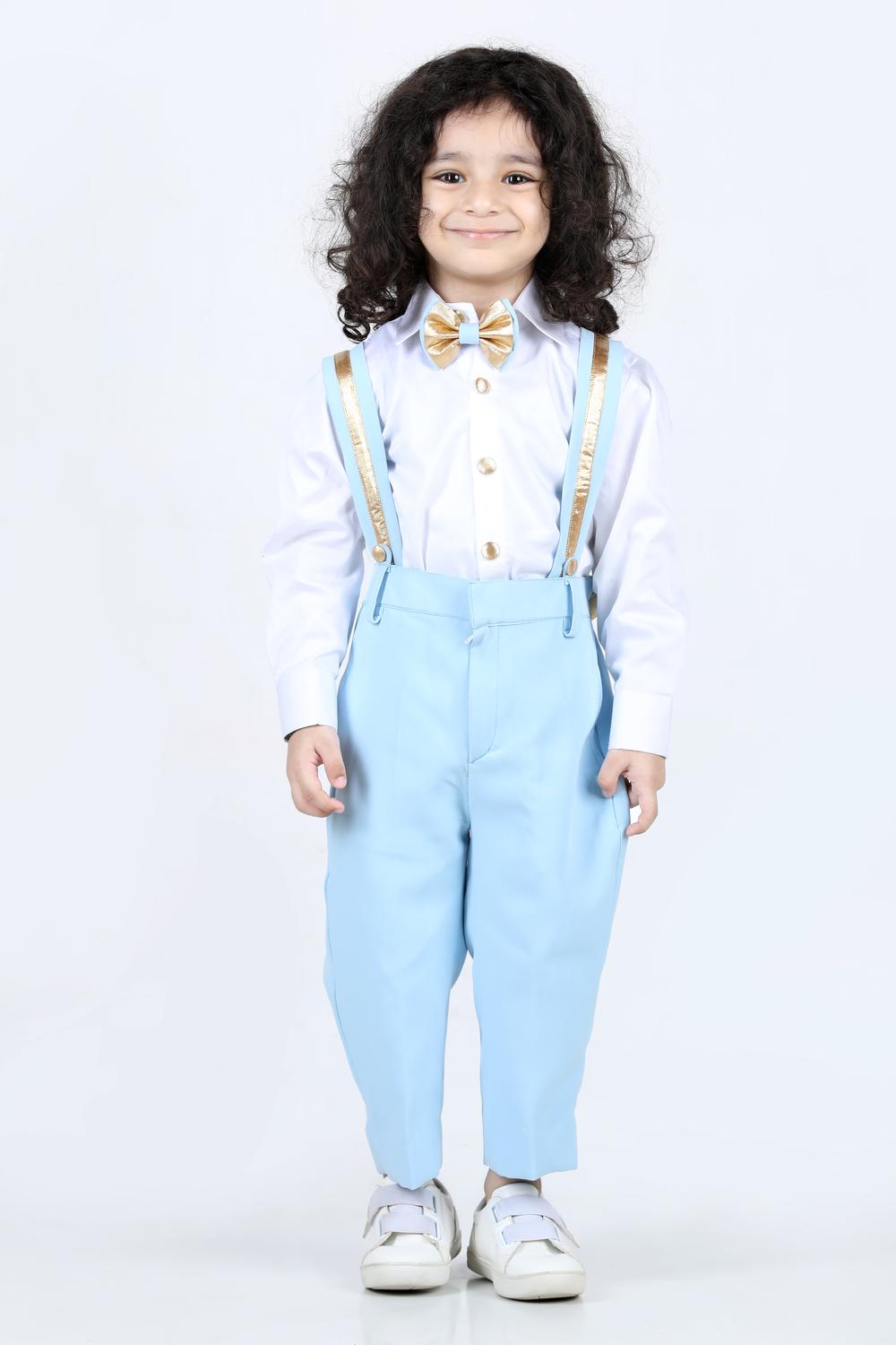 Suspender Pant,Shirt & Bow Set