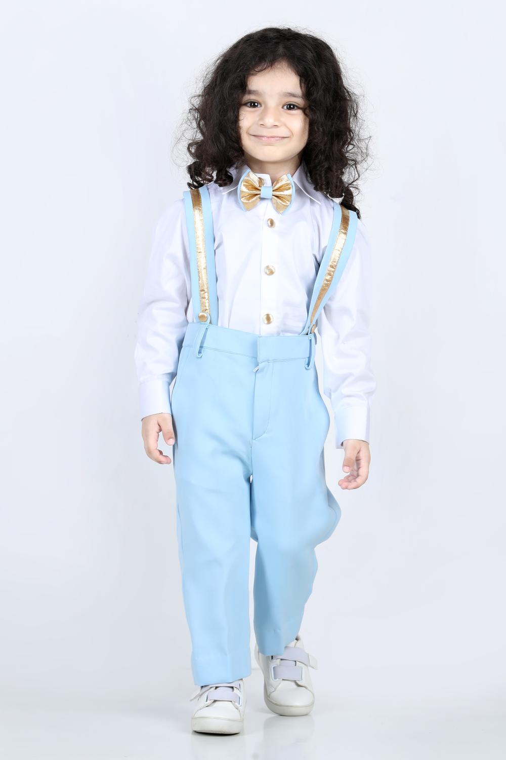 Suspender Pant,Shirt & Bow Set
