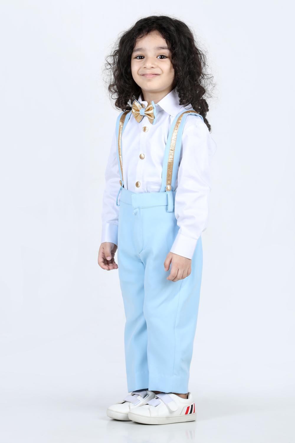 Suspender Pant,Shirt & Bow Set