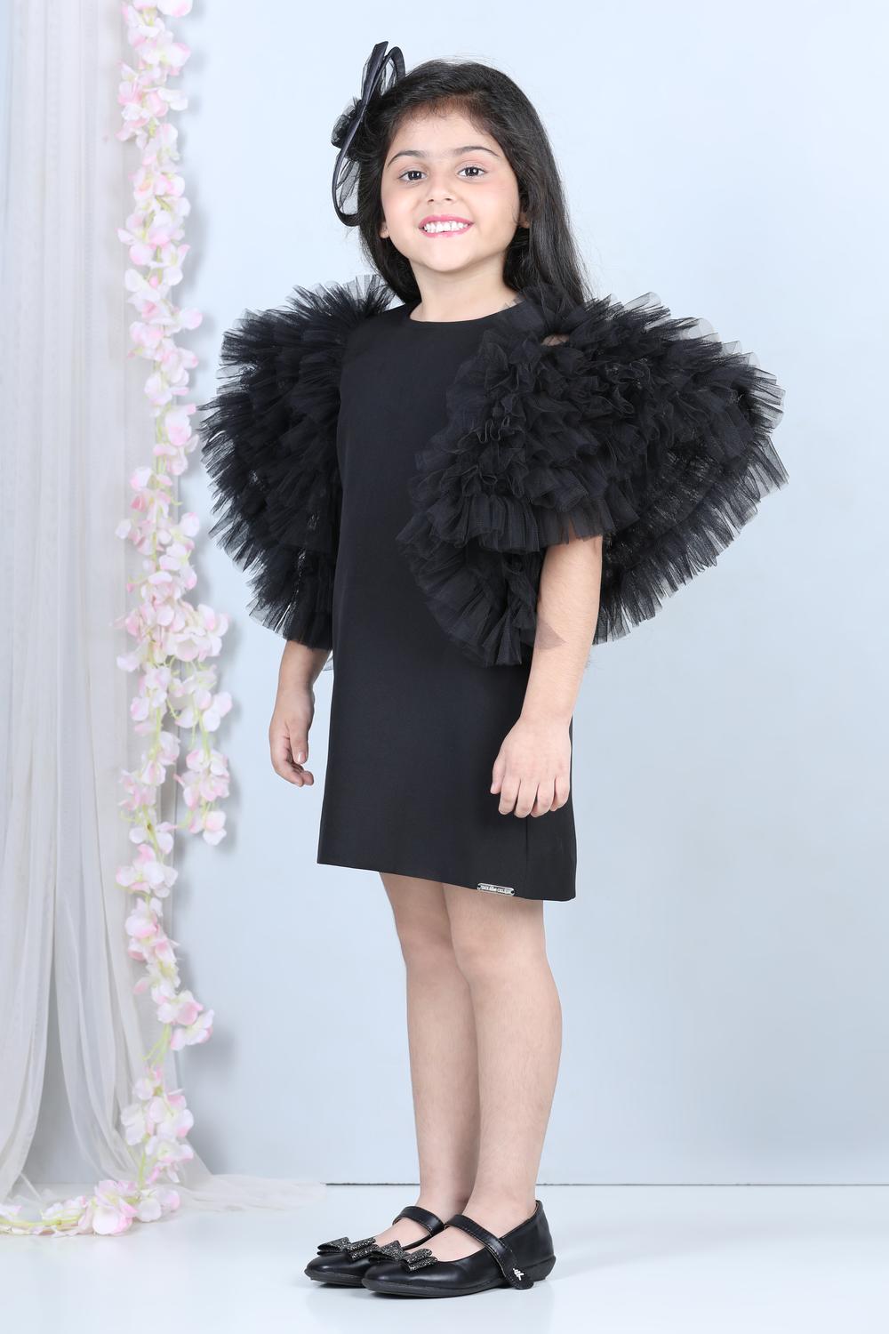 Short Dress With Tulle Sleeves