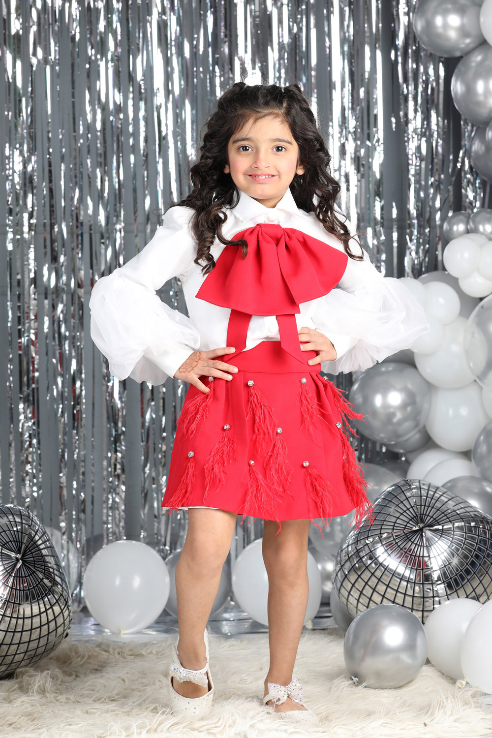3 Piece With Fur Detailing On Skirt
