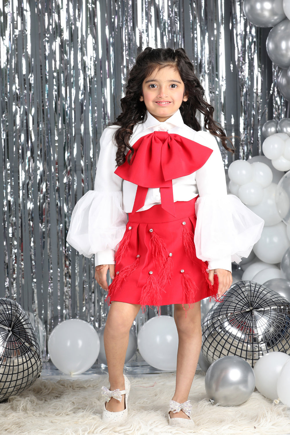 3 Piece With Fur Detailing On Skirt
