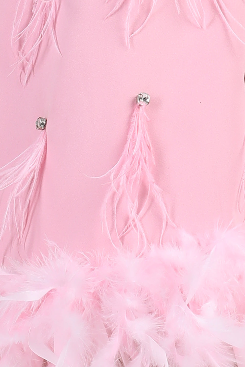 Dress With Fur And Stone Detailing