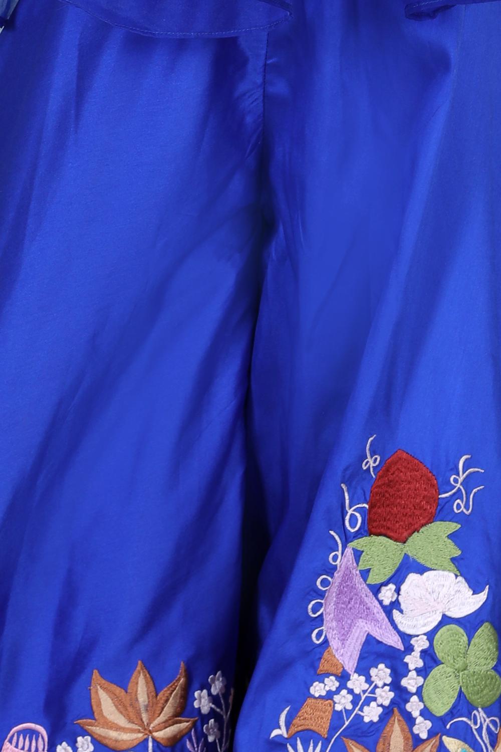 Organza Top With Embroidered Plazzo
