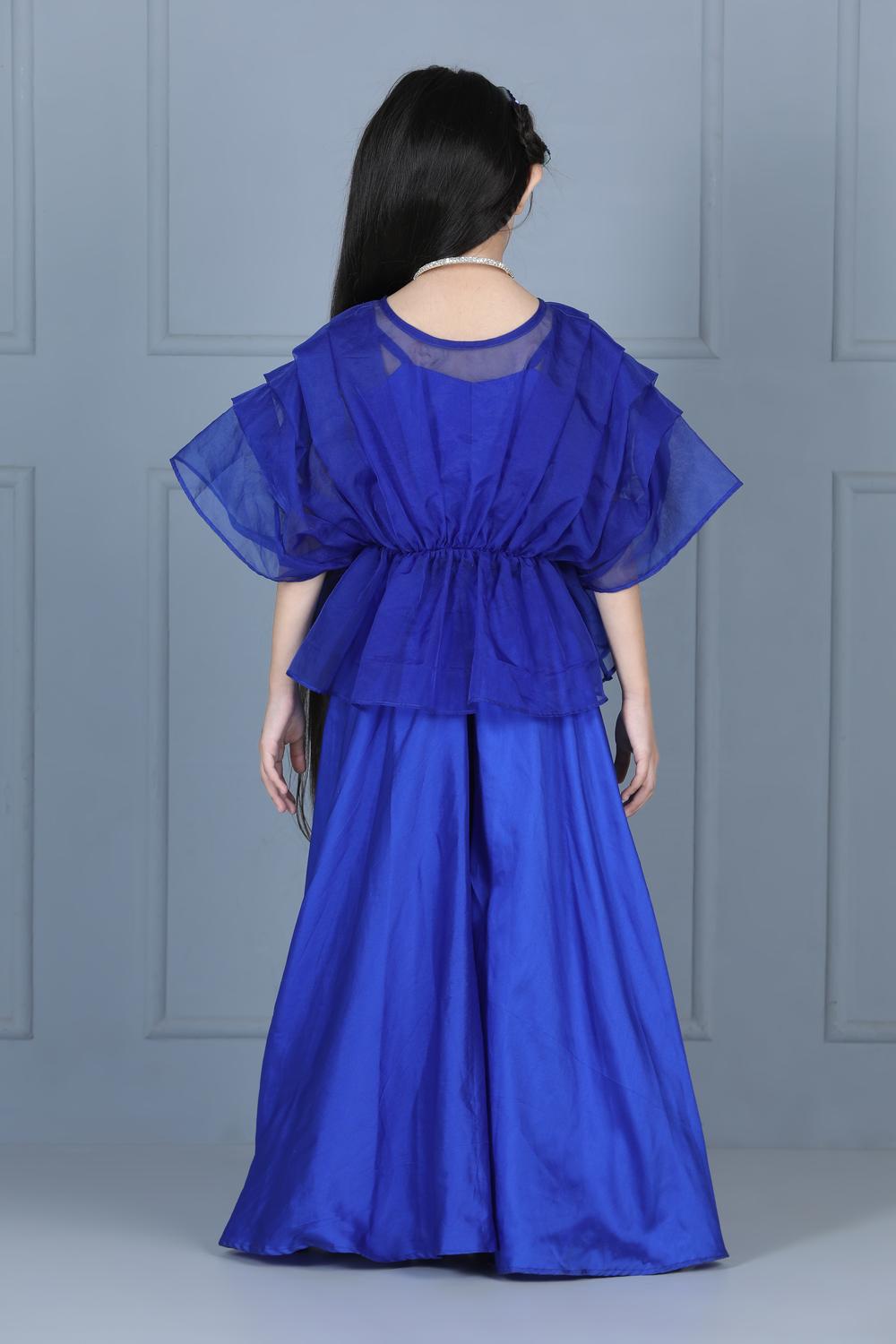 Organza Top With Embroidered Plazzo