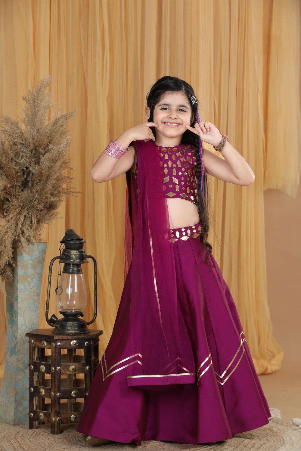 Lehanga With Leather Work