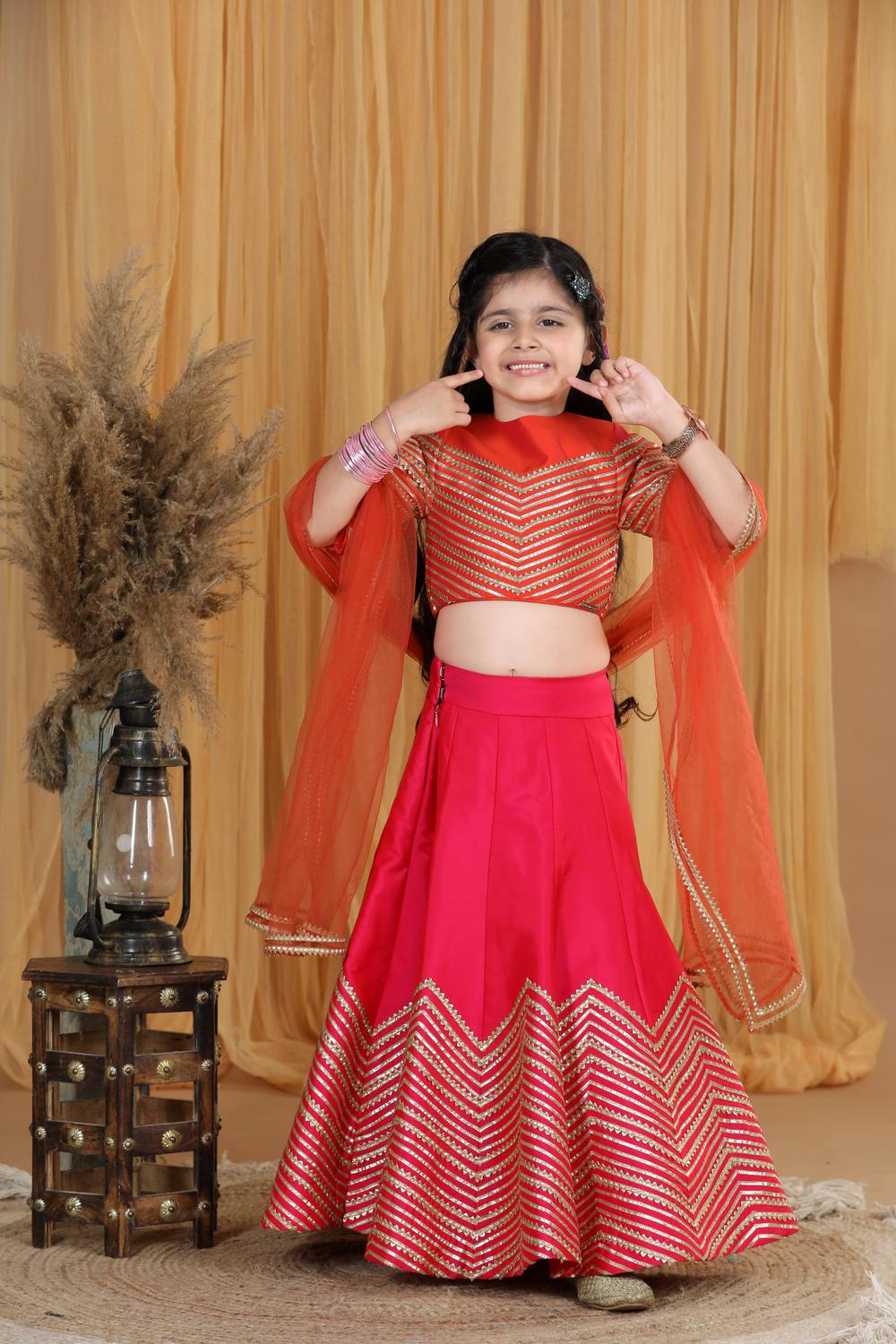 Lehanga With Gotta Work