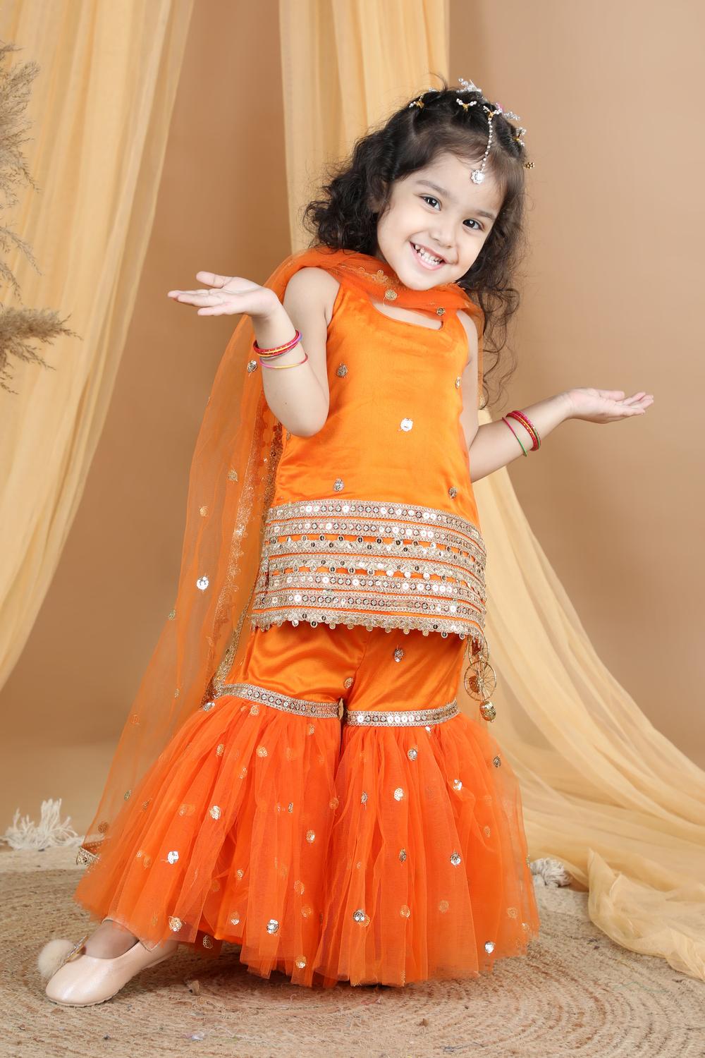 Sharara With Detailing On Shirt And Bottom