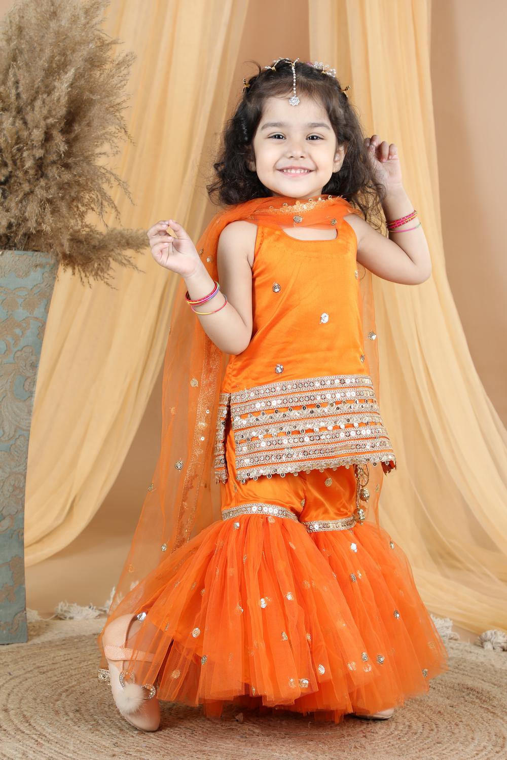 Sharara With Detailing On Shirt And Bottom