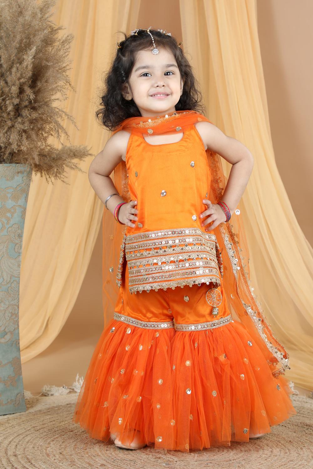 Sharara With Detailing On Shirt And Bottom
