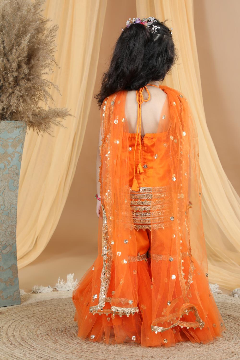 Sharara With Detailing On Shirt And Bottom