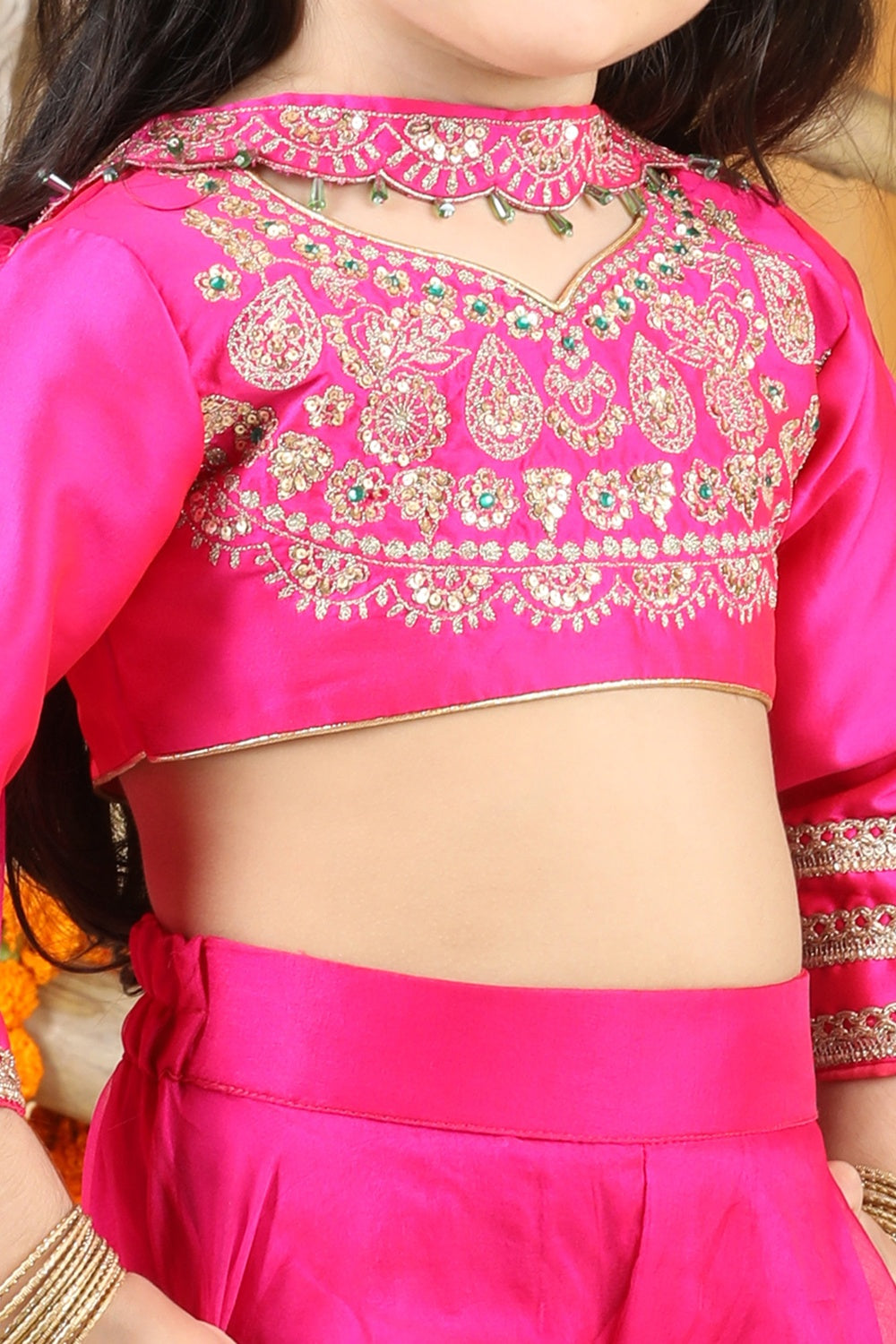 Thread Embroidery Blouse With Plazzo