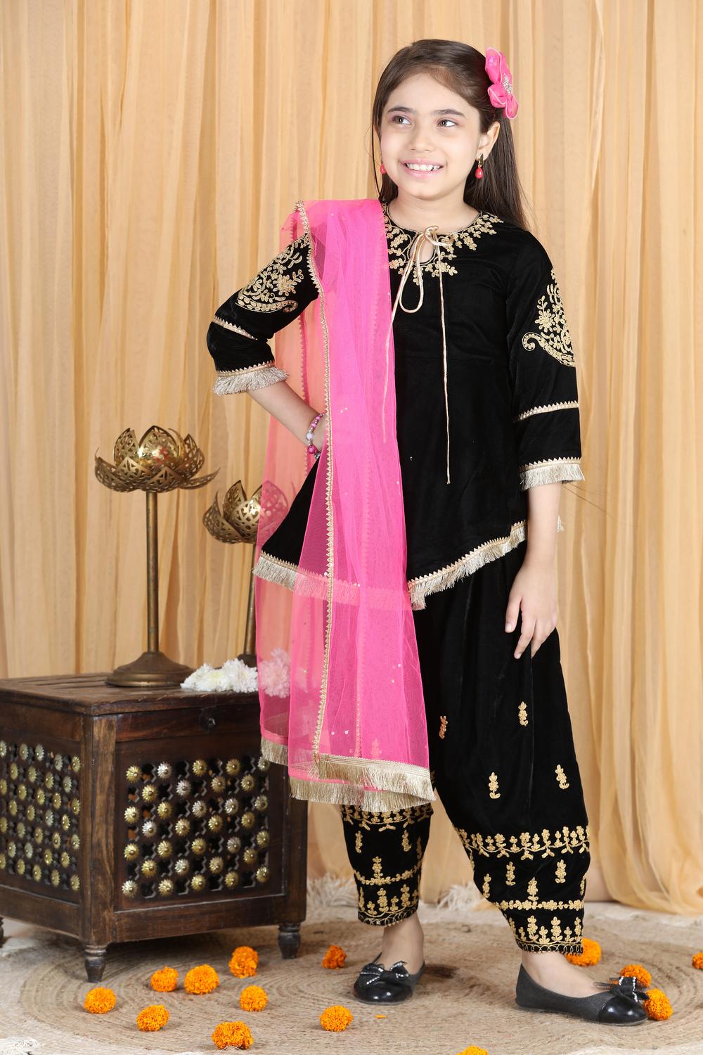 Velvet Suit With Chunni
