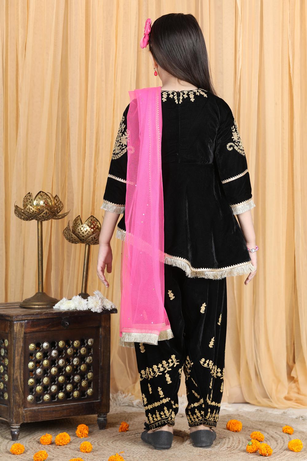 Velvet Suit With Chunni