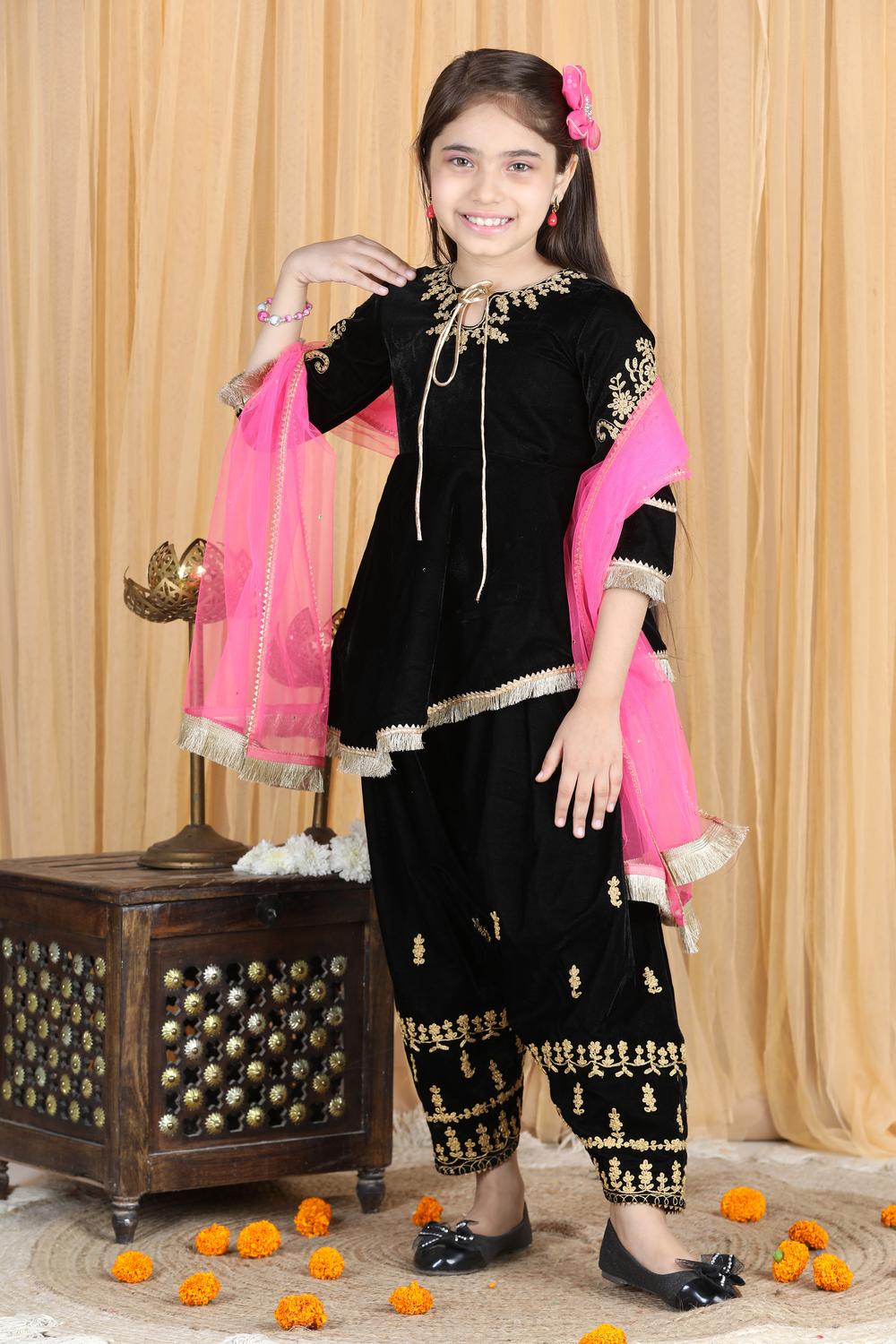 Velvet Suit With Chunni