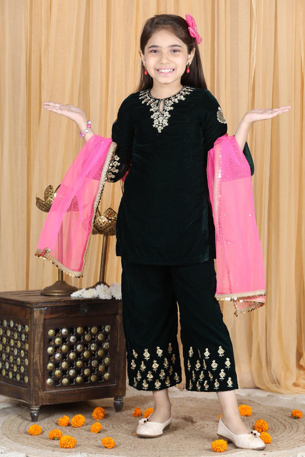Velvet Suit With Chunni