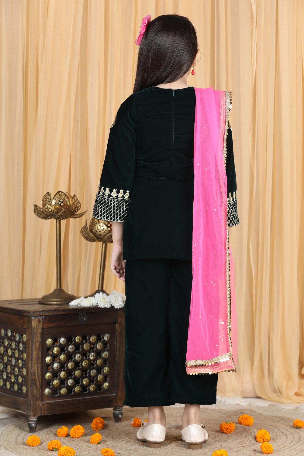 Velvet Suit With Chunni