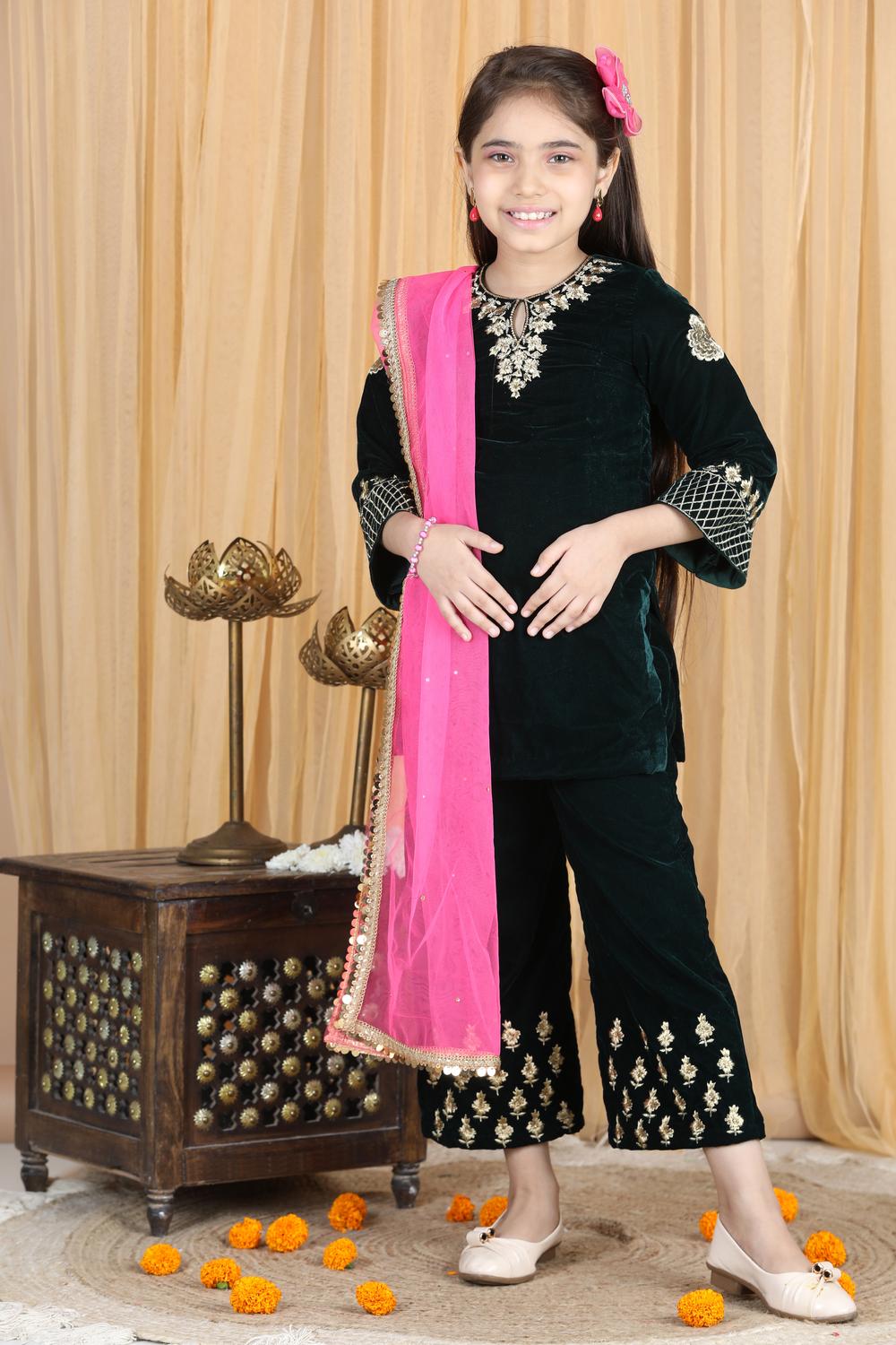 Velvet Suit With Chunni