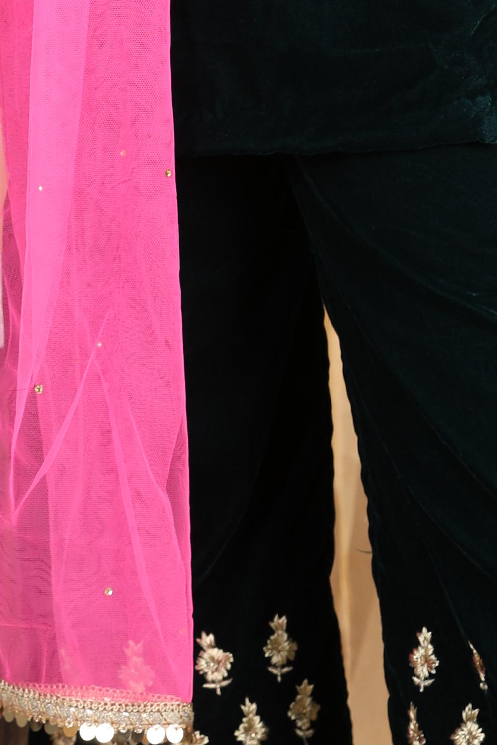 Velvet Suit With Chunni
