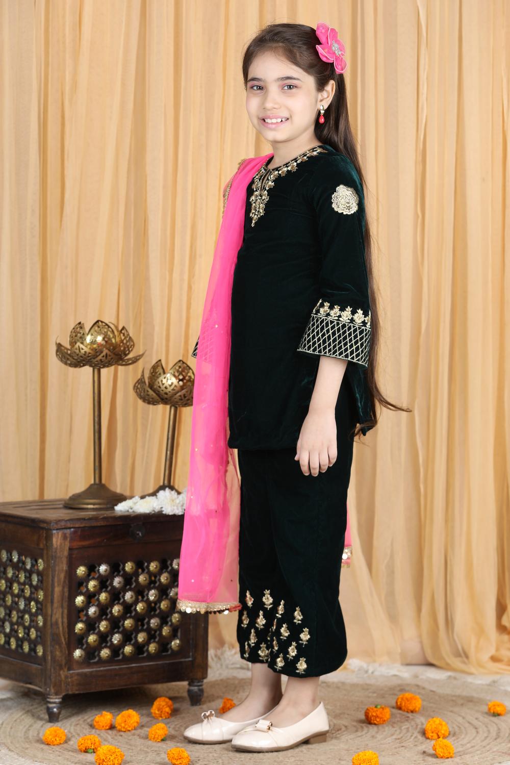 Velvet Suit With Chunni