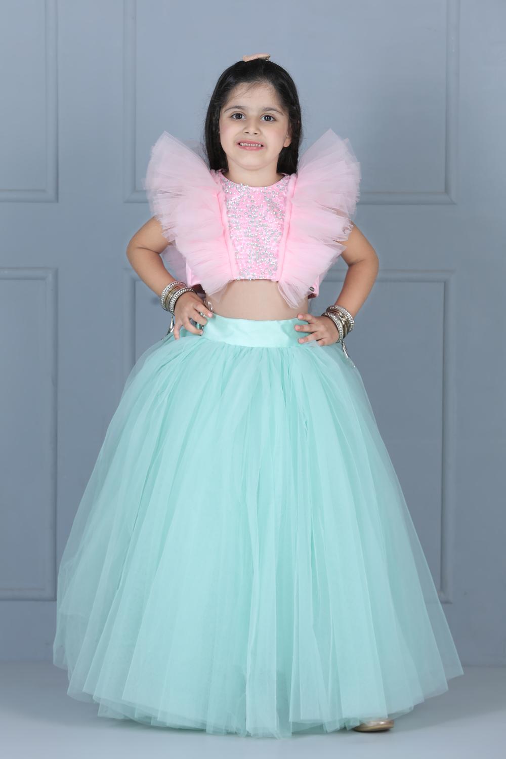 Crop Top And Skirt With Embroidery