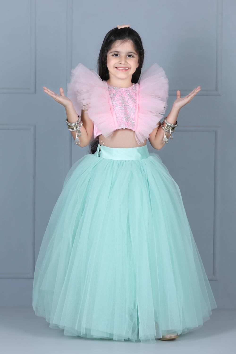 Crop Top And Skirt With Embroidery