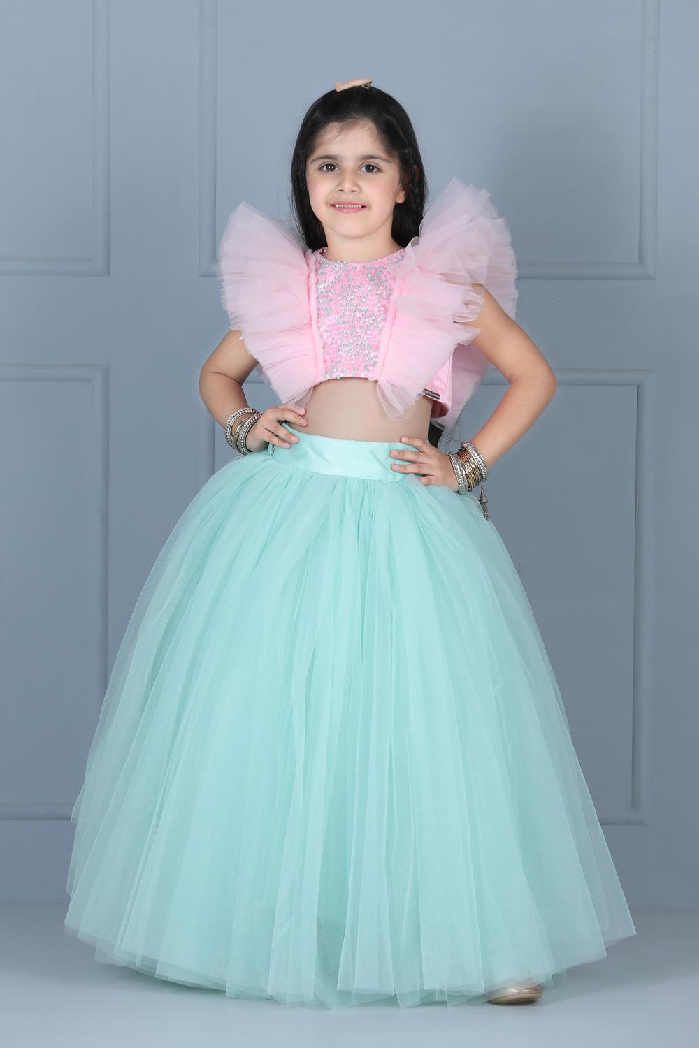Crop Top And Skirt With Embroidery