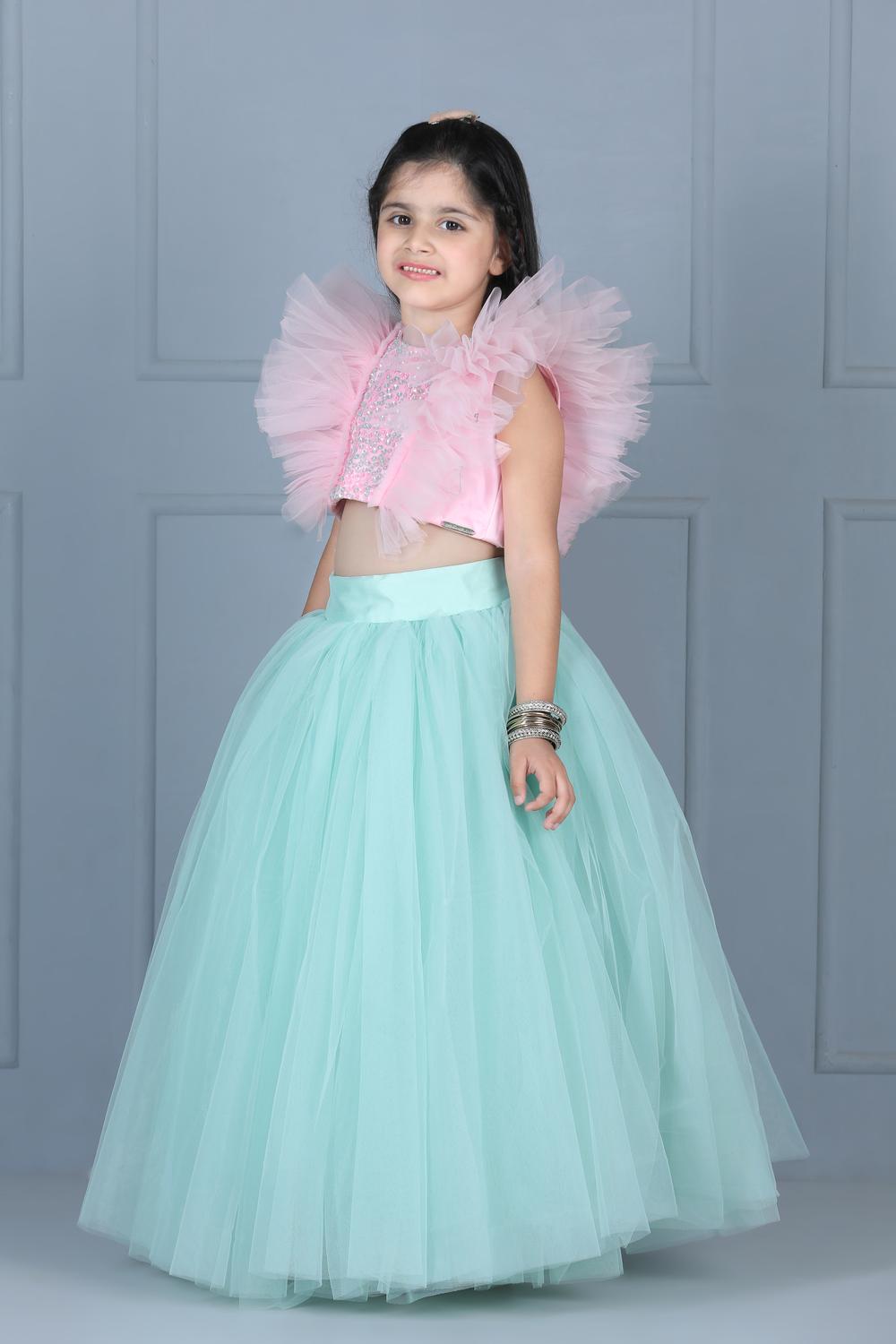 Crop Top And Skirt With Embroidery