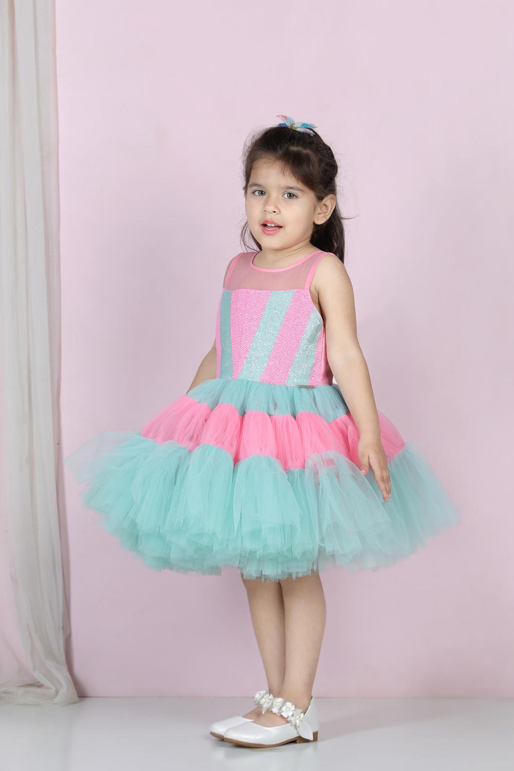 Two Color Dress With Work