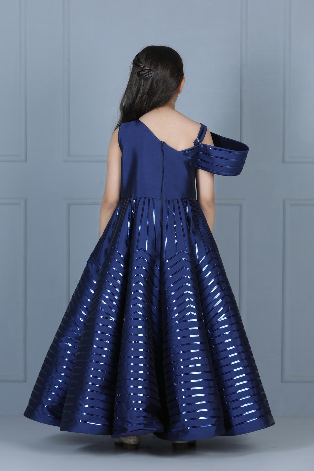 Glossy Taping Embllished Gown