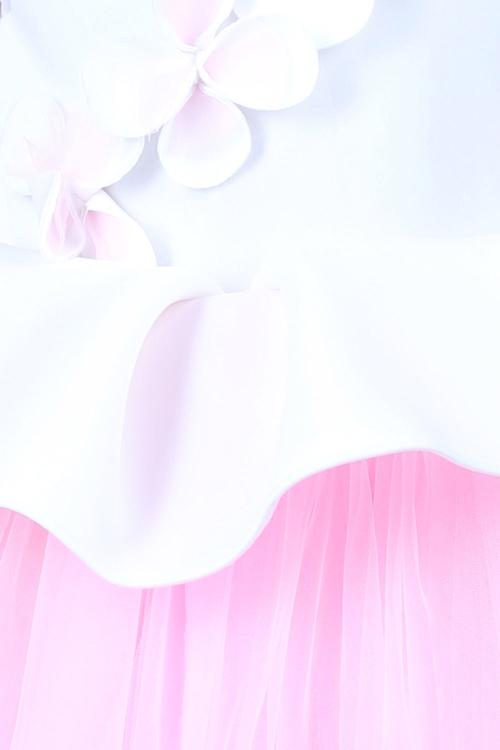 White Dress With 3D Flowers