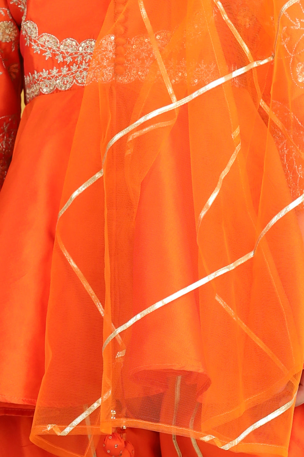Girl Peplum Suit With Embroidery