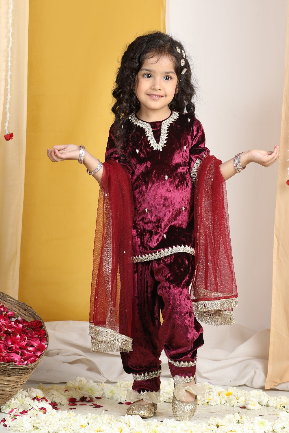 Pearl Work On Suit With Zari  Abd Salwar With Gotta Detailing