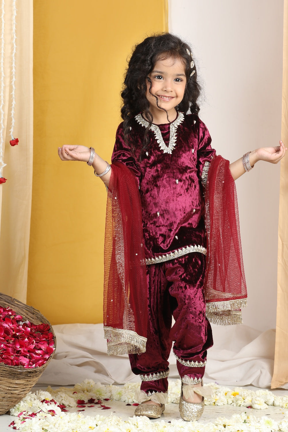 Pearl Work On Suit With Zari  Abd Salwar With Gotta Detailing
