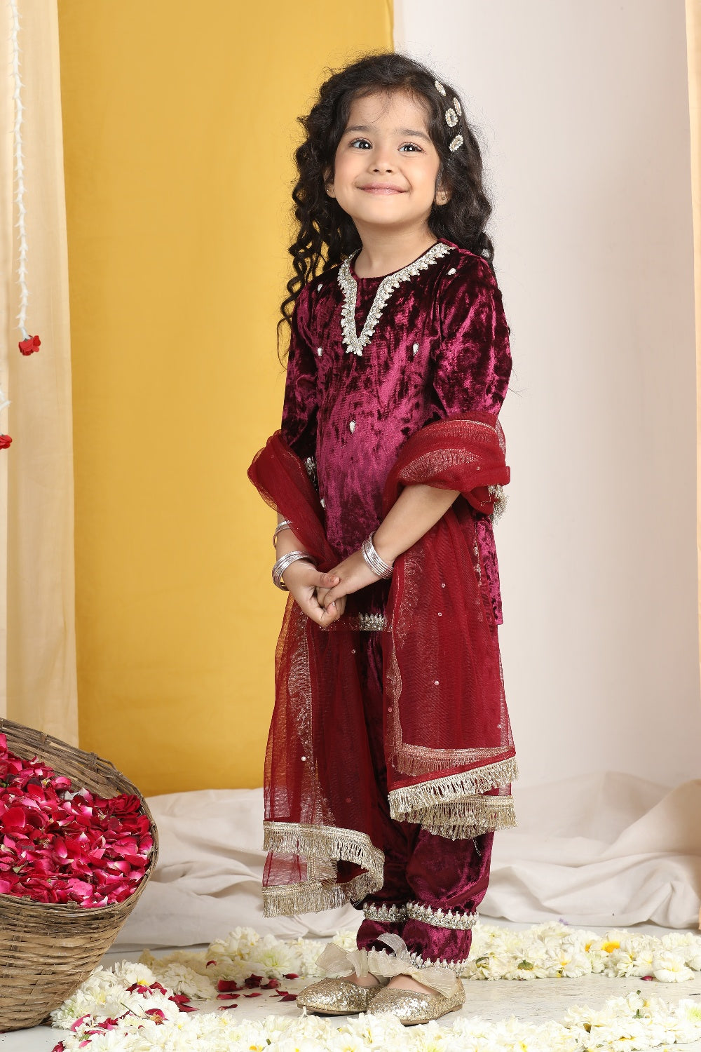 Pearl Work On Suit With Zari  Abd Salwar With Gotta Detailing