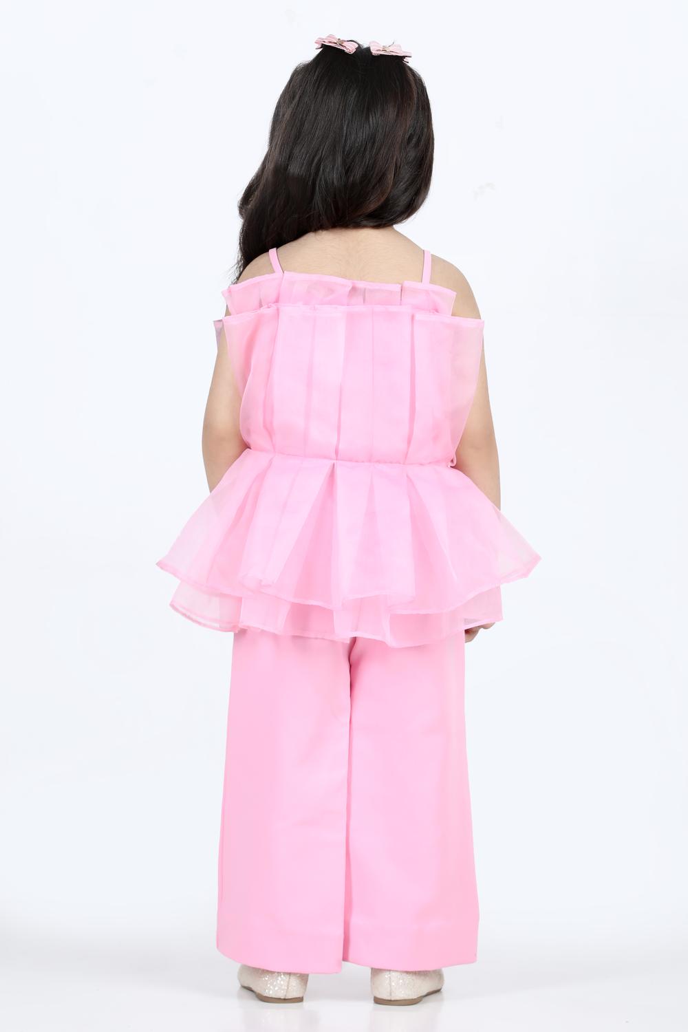 Organza Top Embellished With Swarovski Broach And Matching Pants